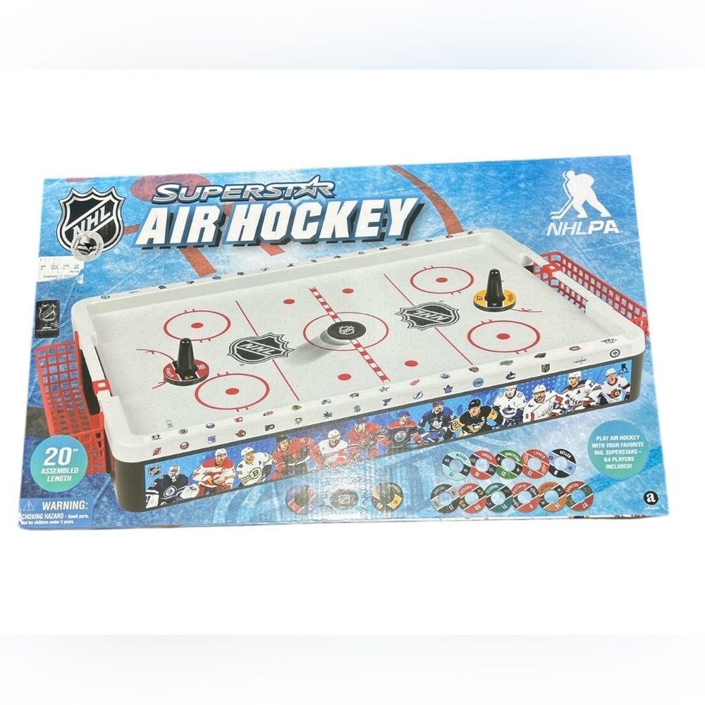 NHL Superstar Core Series Mini Tabletop Air Hockey Table. New Battery Operated.
